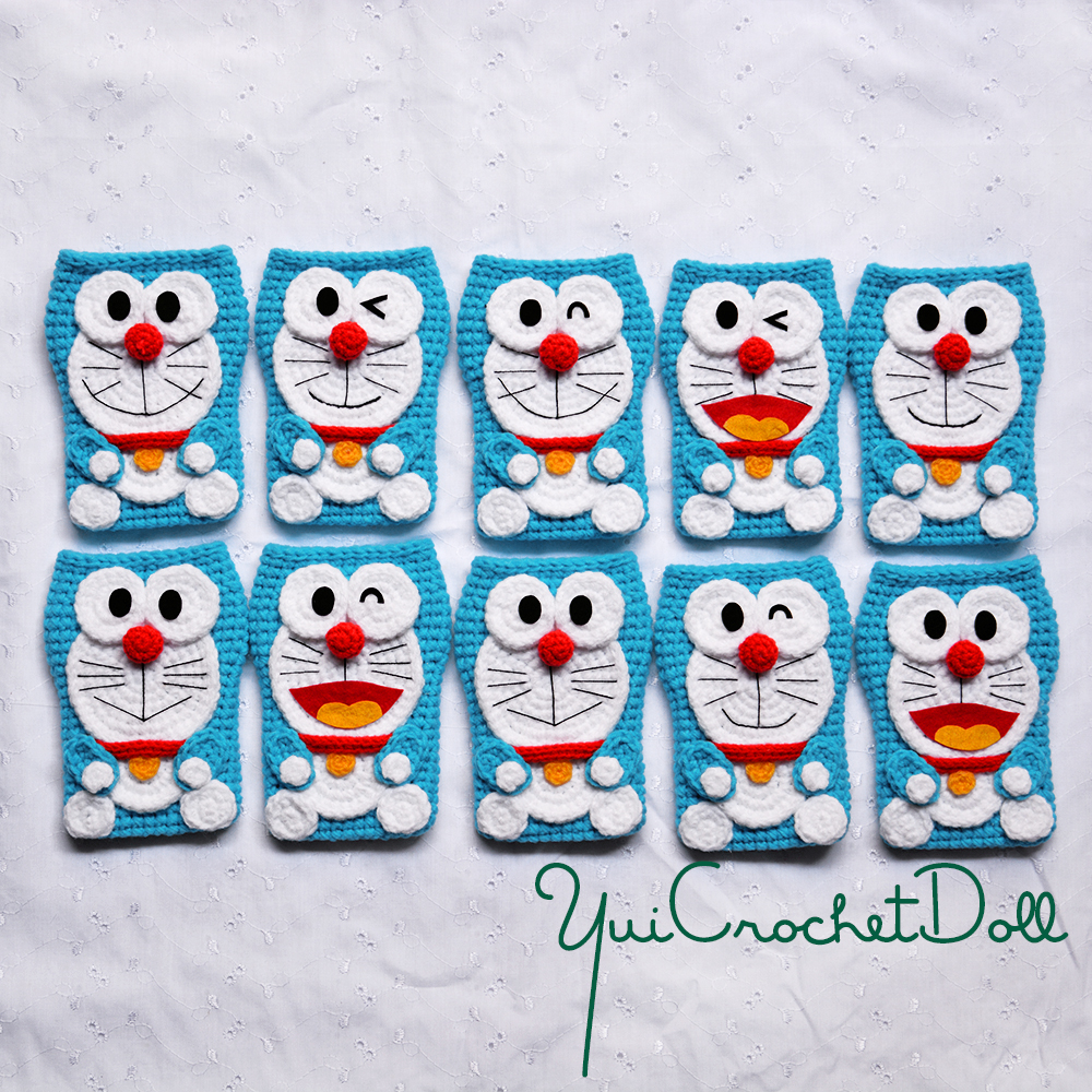 ซองใส่โทรศัพท์มือถือไหมพรม โดเรม่อน