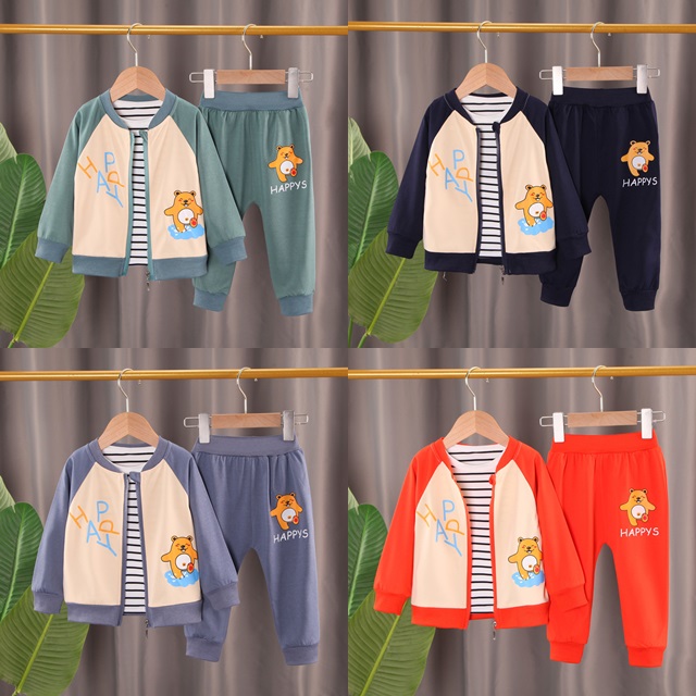 ha1821 เสื้อ+กางเกง(3ชิ้น) size 80-110 จำนวน 4 ตัวต่อแพ็ค