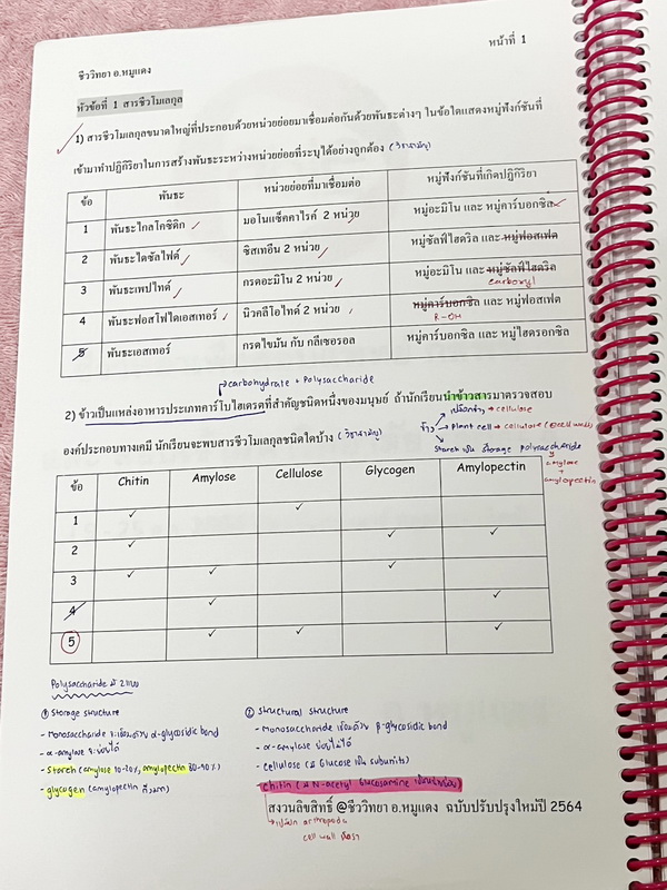 ►อ.หมูแดง◄ ชีววิทยาอาจารย์หมูแดง ชีววิทยาเพื่อสอบแพทย์ กสพท.และสอบเข้ามหาลัย จดครบเกือบทั้งเล่ม จดละเอียด หนังสือใส่ปกสันเกลียว เปิดอ่านง่าย หนังสือเล่มหนาใหญ่