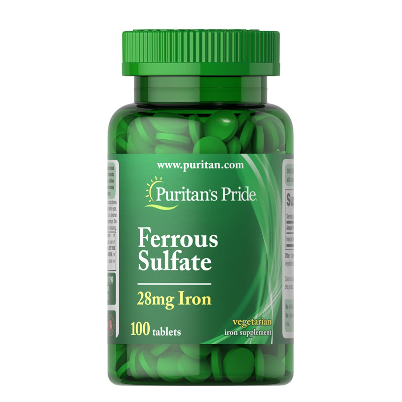 พร้อมส่งฟรี Puritan's Pride Iron Ferrous Sulfate 28 mg