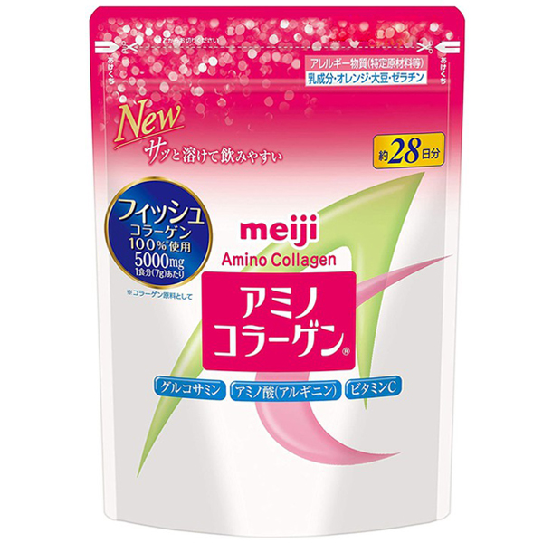 พร้อมส่ง คอลลาเจน ชนิดผง Meiji Amino Collagen 28วัน