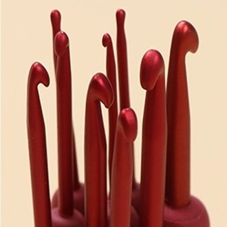 เข็มโครเชต์ด้ามซิลิโคน (สีแดง)