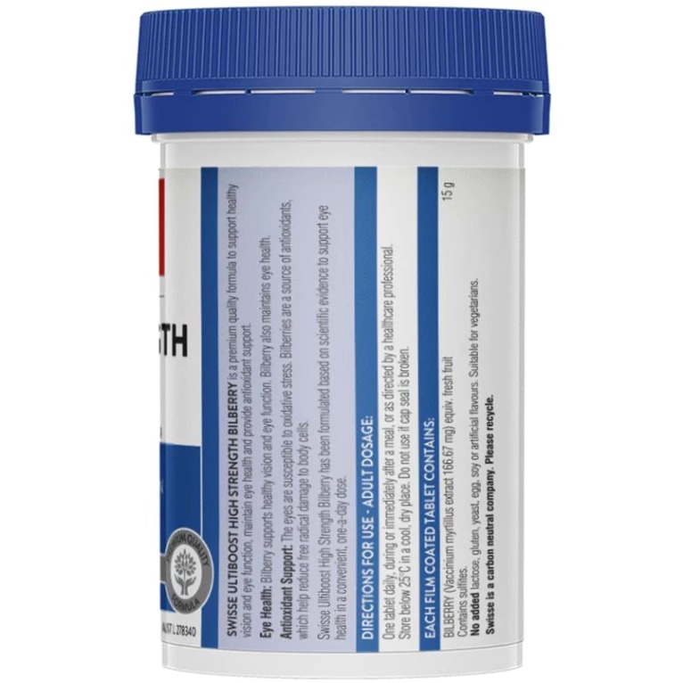 พร้อมส่ง บิลเบอร์รี่ บำรุงดวงตา การมองเห็น Swisse Ultiboost Bilberry 30 Tablets