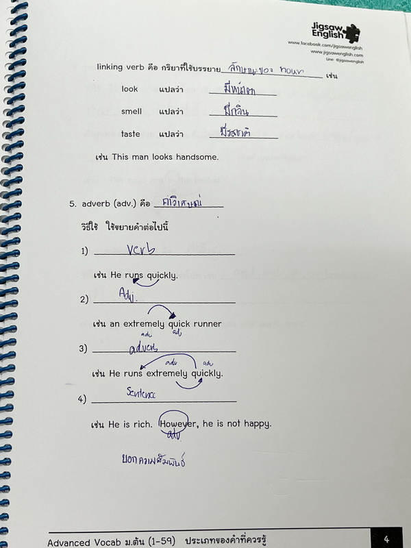 ►Jigsaw◄ หนังสือกวดวิชาครูจิ๊กซอว์ Advanced Vocab ม.ต้น เน้นฝึกทำโจทย์ด้าน Vocab โดยเฉพาะ จดครบเกือบทั้งเล่ม จดละเอียด มีจดความหมายและวิธีการใช้ศํพท์ หนังสือเล่มหนาใหญ่ หนังสือใส่ปกสันเกลียว เปิดอ่านง่าย