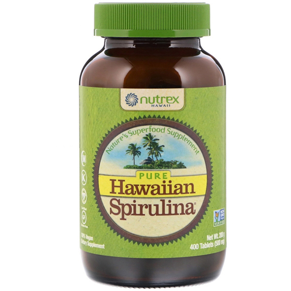 พร้อมส่งฟรี สาหร่ายสไปรูลินา Nutrex Hawaii Pure Hawaiian Spirulina 400 Tablets