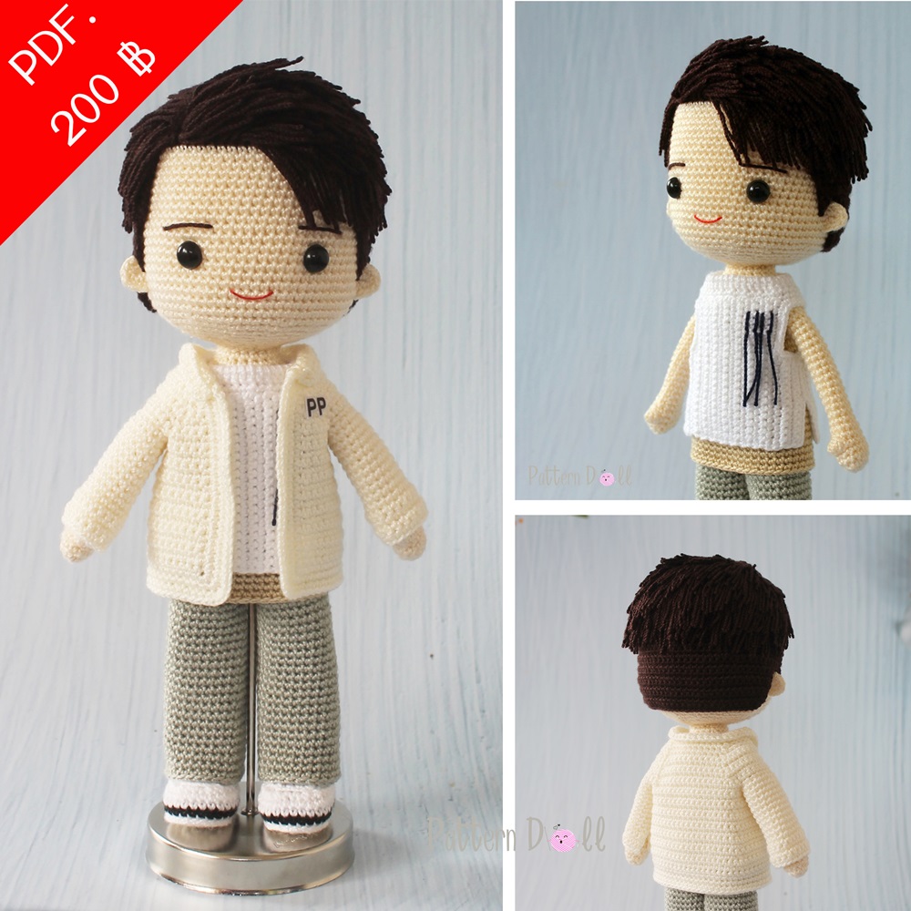 E-book ส่งทาง e-mail แพทเทิร์นตุ๊กตาถักโครเชต์ชุดอาชีพ เซตที่ 1
