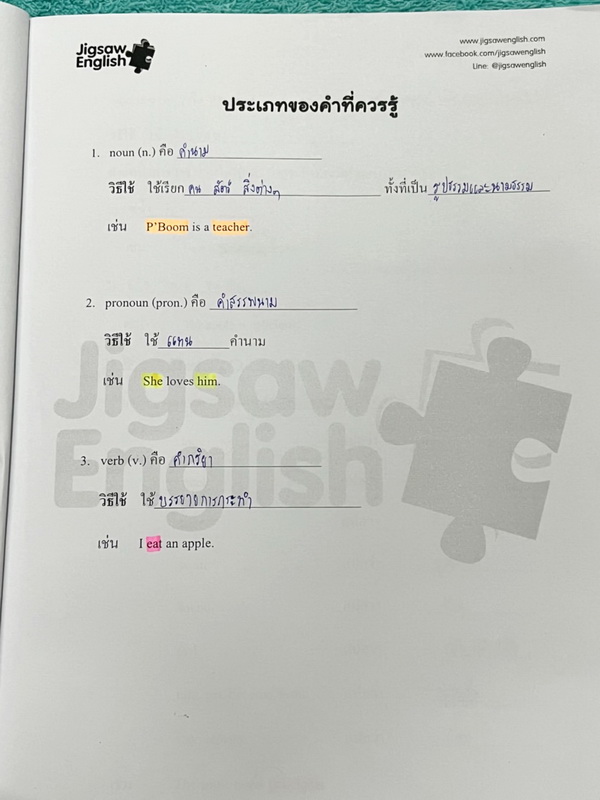 ►Jigsaw◄ หนังสือกวดวิชาครูจิ๊กซอว์ Pre-Ad Vocab มีเน้นประเภทของคำศัพท์ที่ควรรู้ และควรท่องจำให้ได้ก่อนเข้าห้องสอบ จดครบเกือบทั้งเล่ม จดละเอียด มีจดความหมายและวิธีการใช้ศํพท์ หนังสือเล่มหนาใหญ่มาก