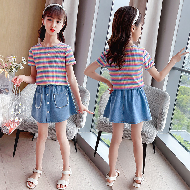 dr5292 เสื้อ+กระโปรง เด็กโต 3 ตัวต่อแพ็ค 110-160 (เลือกไซส์ได้ให้ครบแพ็ค)