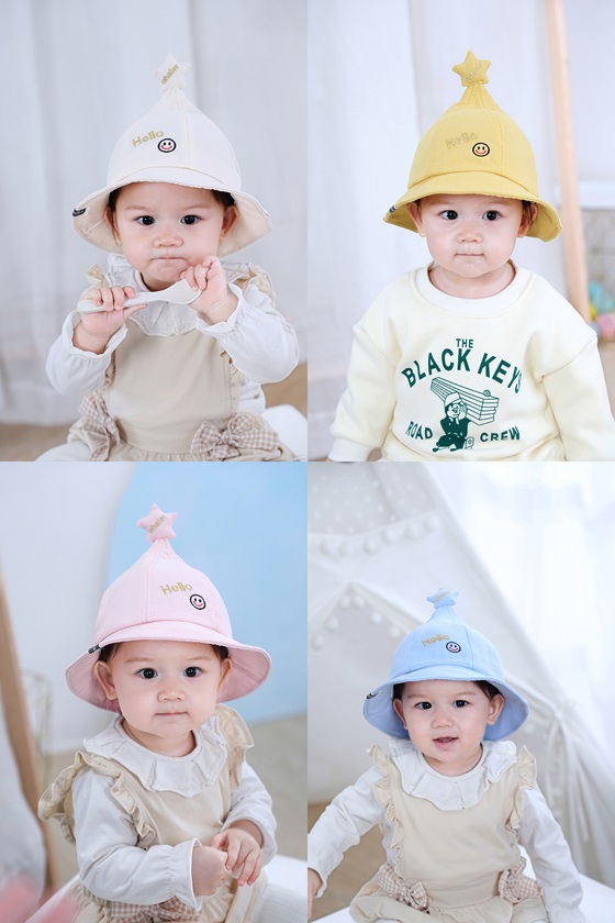 yu1816 หมวกเด็ก 5 ใบต่อแพ็ค **คละสี**
