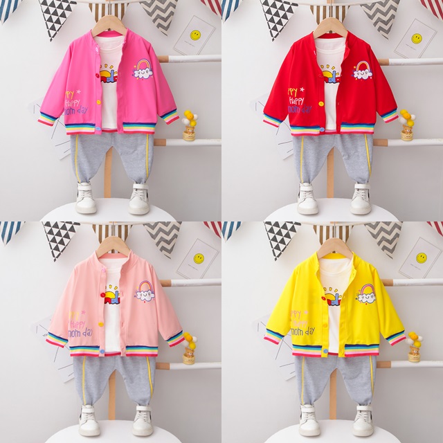 ha1814 เสื้อ+กางเกง(3ชิ้น) size 80-110 จำนวน 4 ตัวต่อแพ็ค