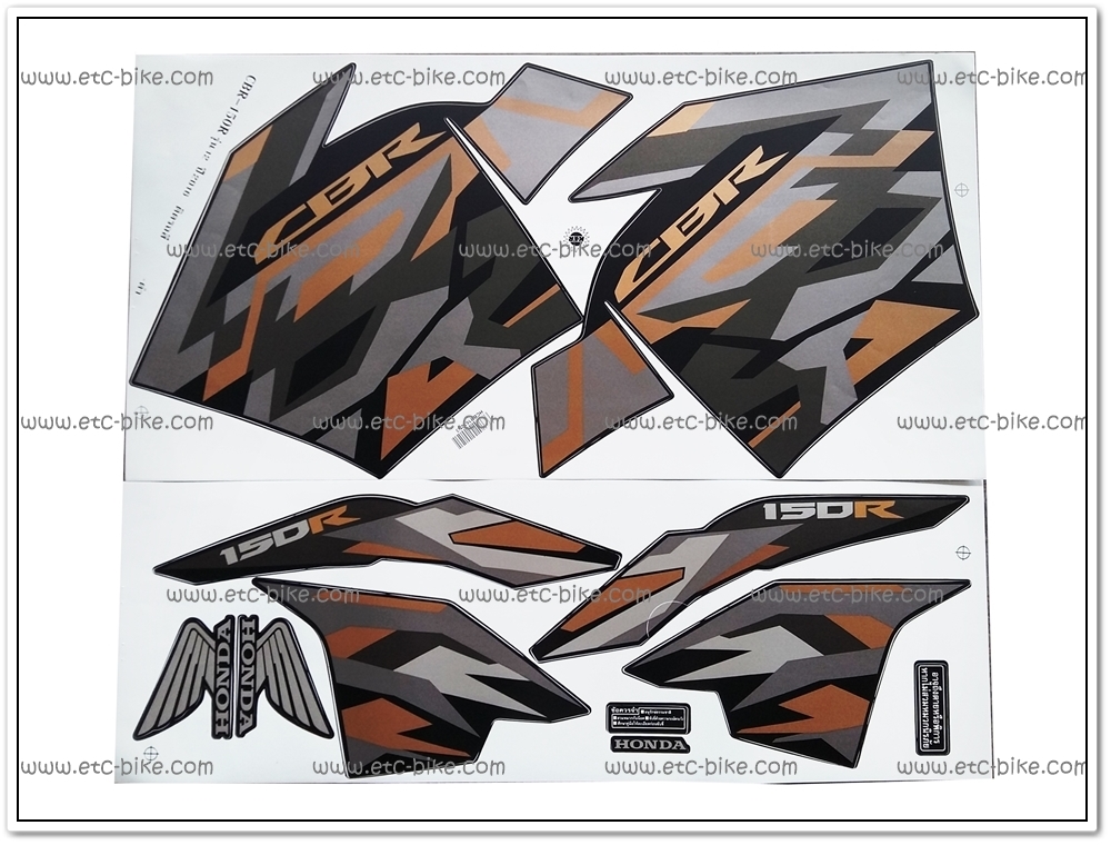 สติ๊กเกอร์ CBR150R ปี 2016 รุ่น 12 ติดรถสีดำ
