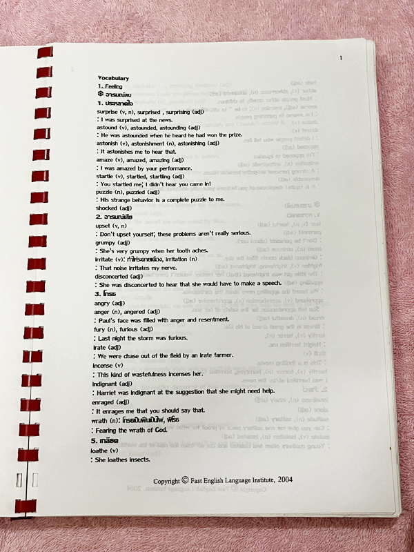 ►Fast English◄ หนังสือกวดวิชา Fast English เล่ม Vocabulary หนังสือรวมคำศัพท์แบบละเอียดมาก มีคำศัพท์หลายหมวดหมู่ มีตัวอย่างประโยคประกอบคำศัพท์ทุกประโยค ในหนังสือมีเขียนเล็กน้อย คำศัพท์และตัวอย่างประโยคตีพิมพ์สมบูรณ์ หนังสือเล่มหนาใหญ่