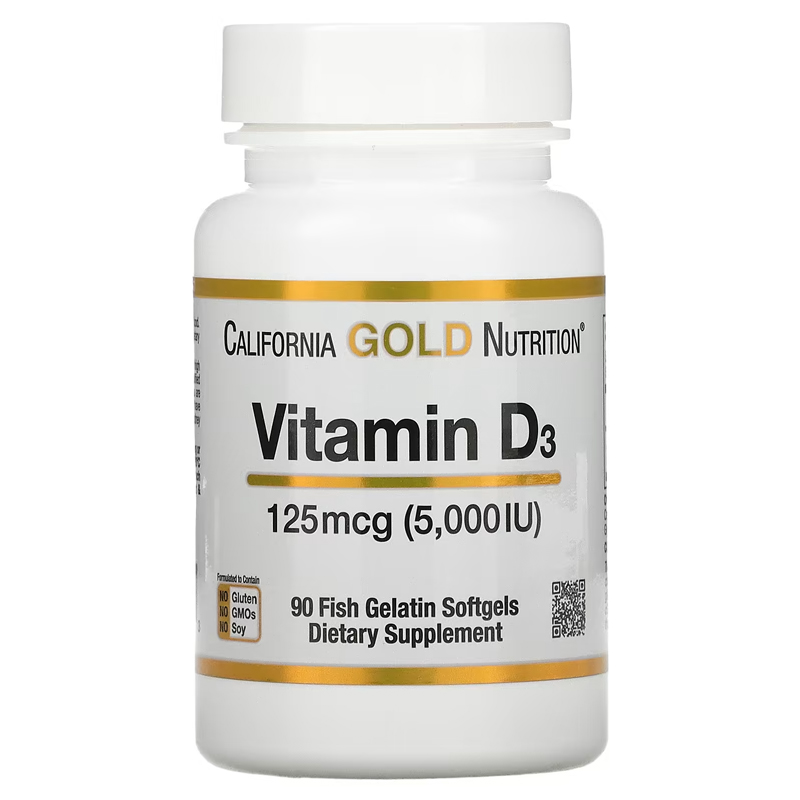 พร้อมส่งฟรี California Gold Nutrition Vitamin D3 125 mcg (5,000 IU)