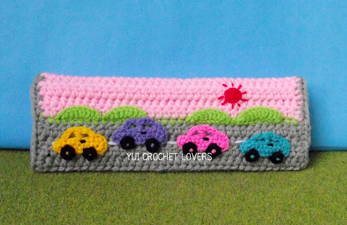 ที่รัดเข็มขัดนิรภัยไหมพรม ลายรถ