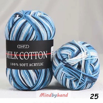 Milk Cotton เส้น4ply สีเหลือบ M25