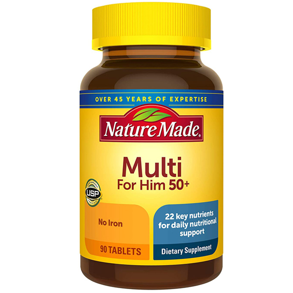 พร้อมส่ง วิตามินรวมผู้ชายอายุ50+ Nature Made Multi For Him 50+ 90 เม็ด