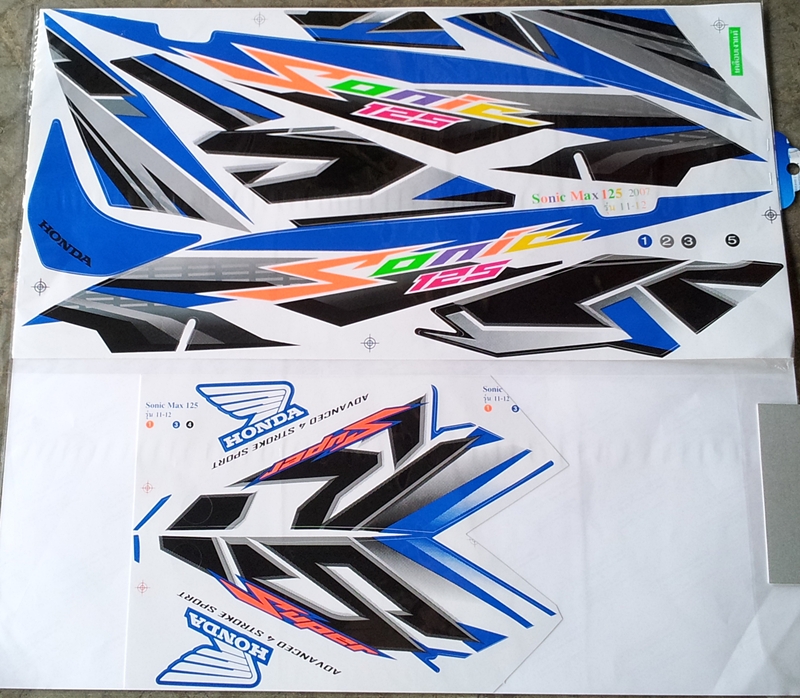 สติ๊กเกอร์ SONIC-2007 ลายแต่ง สีฟ้า (สีแปลง)