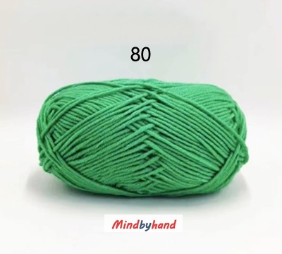 Milk Cotton เส้น4ply สีพื้น 80 Fruit greens