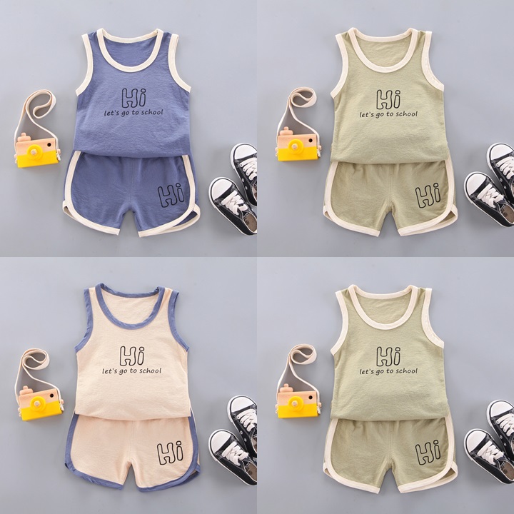ha1701 เสื้อกล้าม+กางเกง size 80-110 จำนวน 4 ตัวต่อแพ็ค
