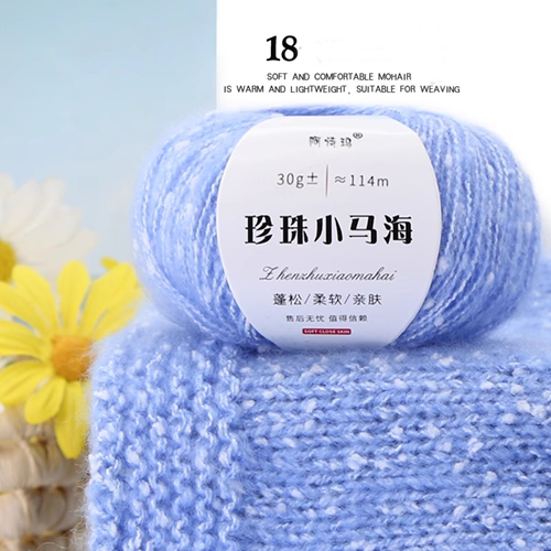 ไหม Mohair Wool ลายจุด สี 18