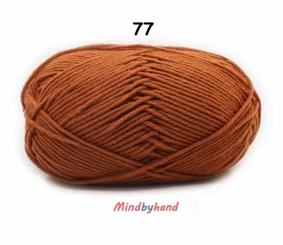 Milk Cotton เส้น4ply สีพื้น 77 Red coffee
