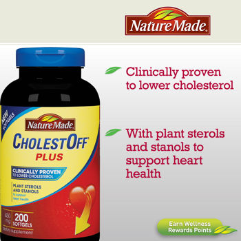 Nature Made: Cholest-Off PLUS ขวด210เม็ด ลดคลอเรสเตอรอล อย่างได้ผลต่อเนื่องกว่า ด้วยอาหารธรรมชาติ Plant STAROL ( Preorder4วัน)