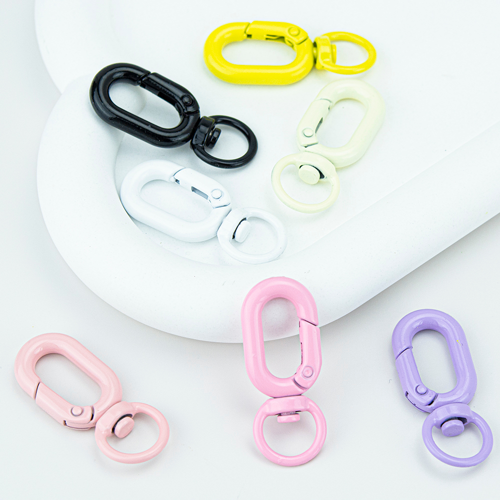 [ส่งจากไทย] MT54 ตะขอพวงกุญแจห่วงล็อคแบบสปริง รูปตัวซี พร้อมห่วงหมุนได้ อะไหล่พวงกุญแจ DIY Craft╭♥