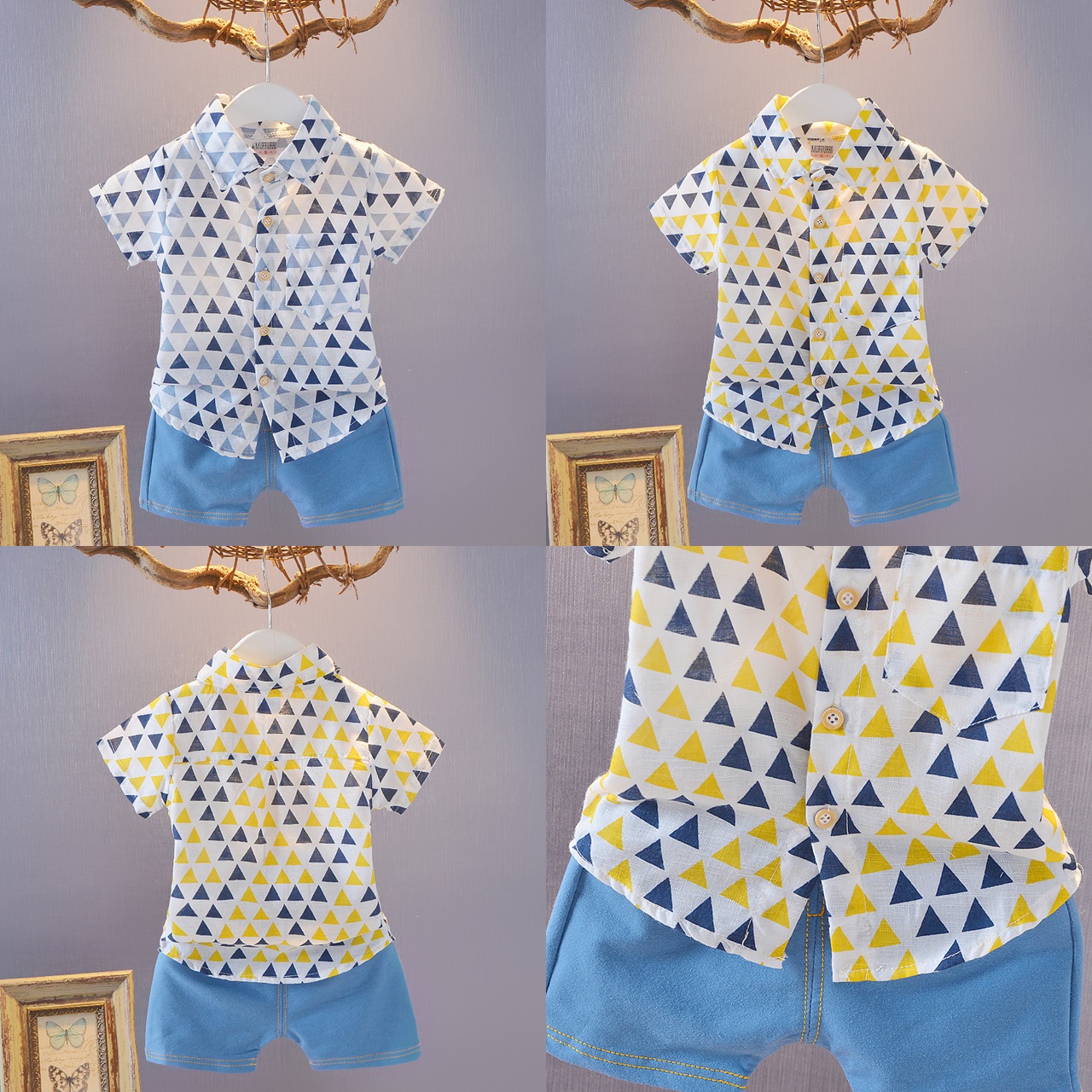 ha418 เสื้อ+กางเกง size 80-110 4ตัวต่อแพ็ค