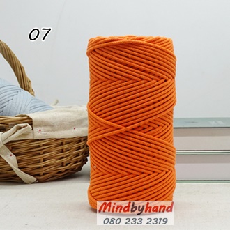 เชือกคอตตอลเส้นกลม สี 07 Orange