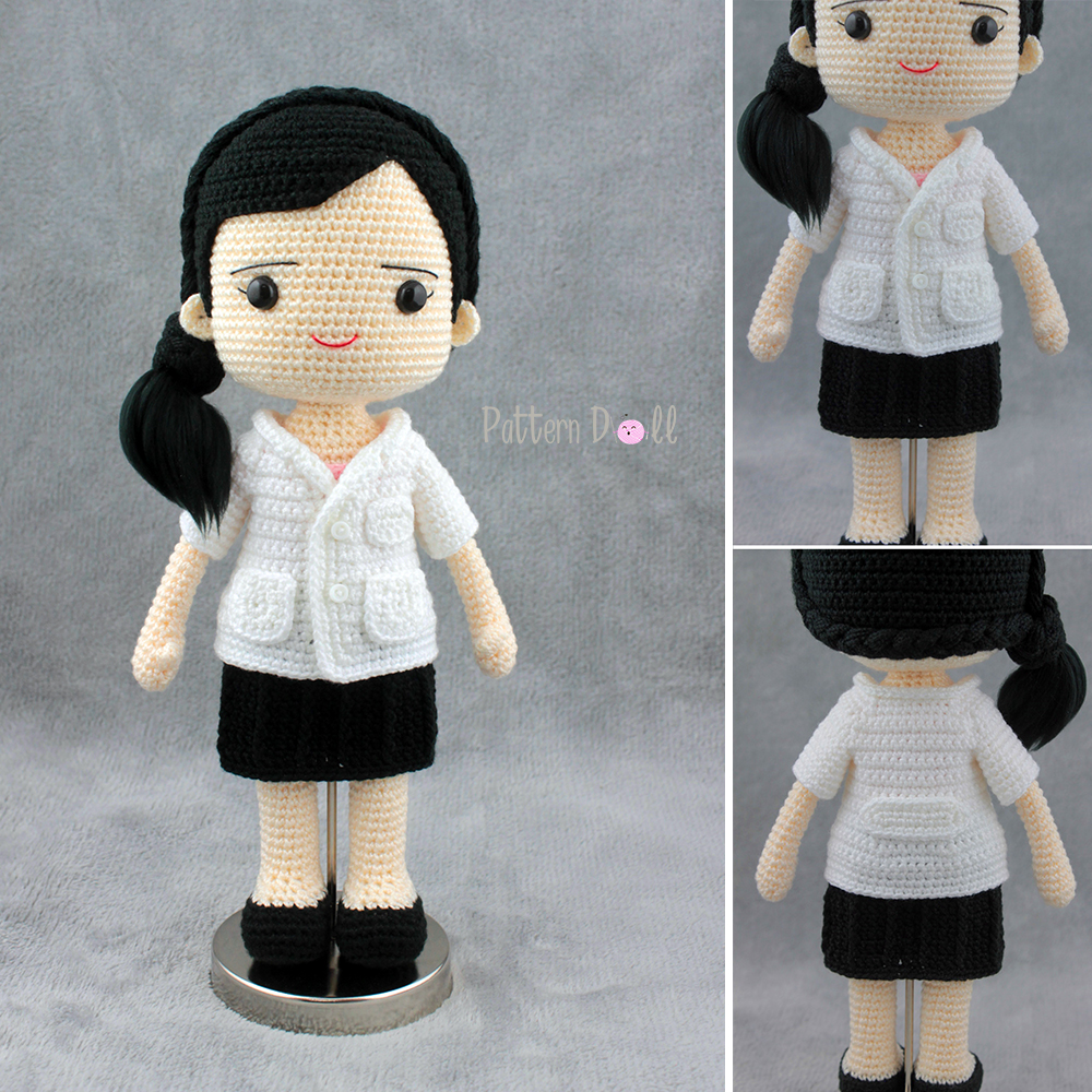 E-book ส่งทาง e-mail แพทเทิร์นตุ๊กตาถักโครเชต์ชุดอาชีพ เซตที่ 2