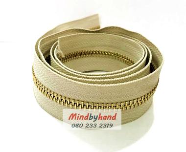 ซิปฟันเหล็ก No.5 ฟันสีทอง