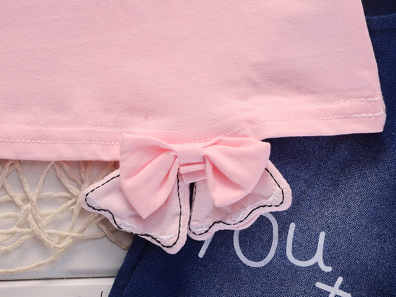 ha601 เสื้อยืดแขนสั้น+กางเกงยีนส์ขาสั้น size 80-110 4ตัวต่อแพ็ค