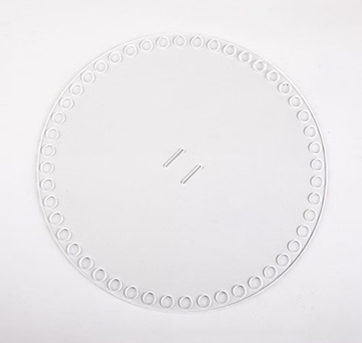 แผ่นรองก้นกระเป๋า สีขาวใส ขนาด 18 cm. ทรงกลม