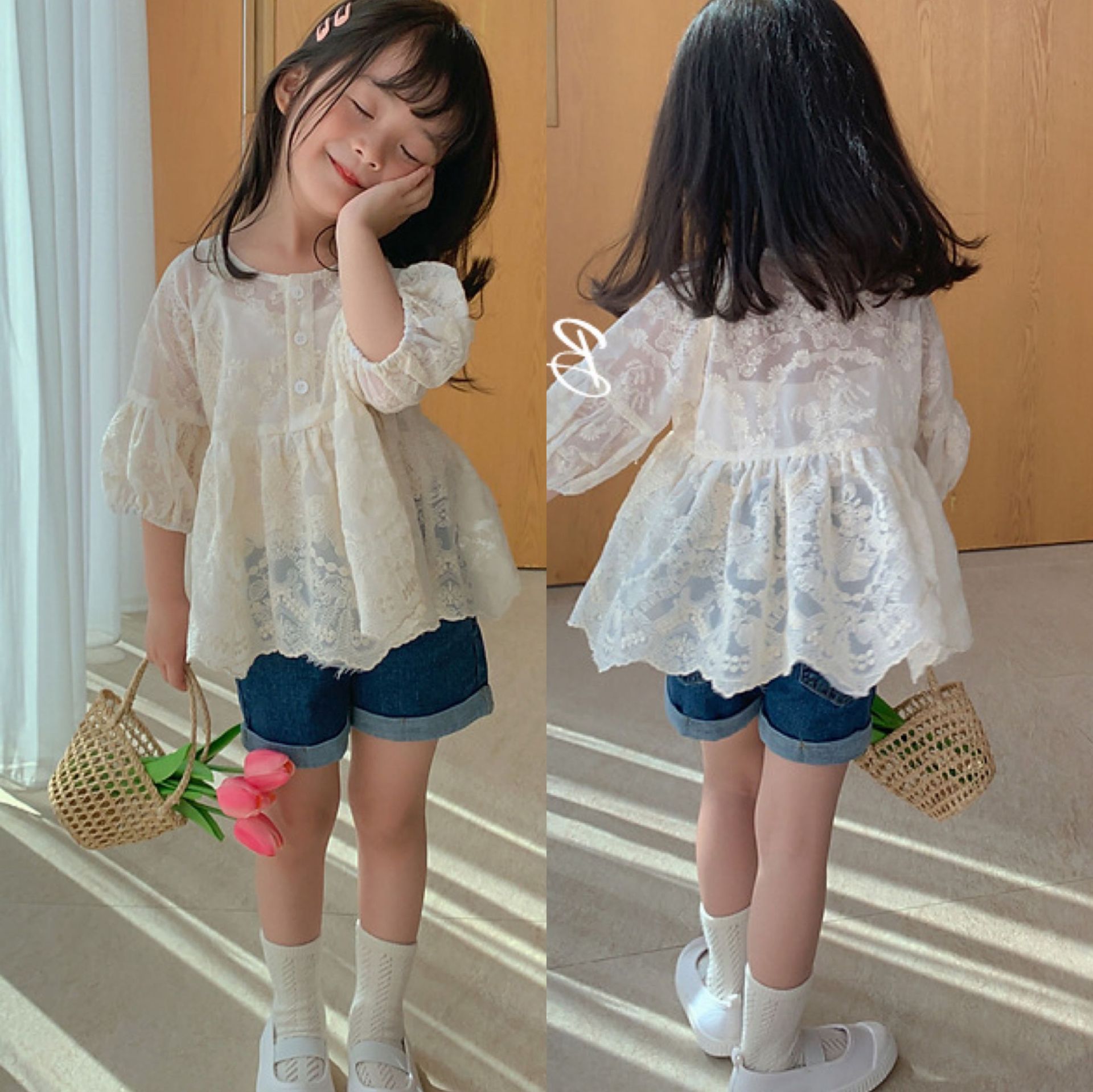 yy68 เสื้อลูกไม้ size 7-15 5 ชุดต่อแพ็ค (เลือกไซส์ได้ ให้ครบแพ็ค)