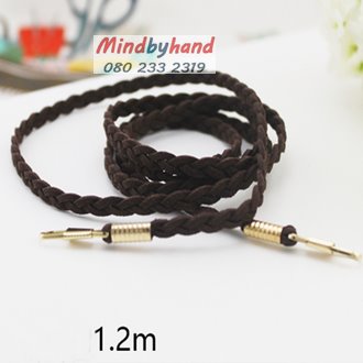 สายกระเป๋า(เชือกหนัง)แบบเปีย (ห่วงสีทอง)