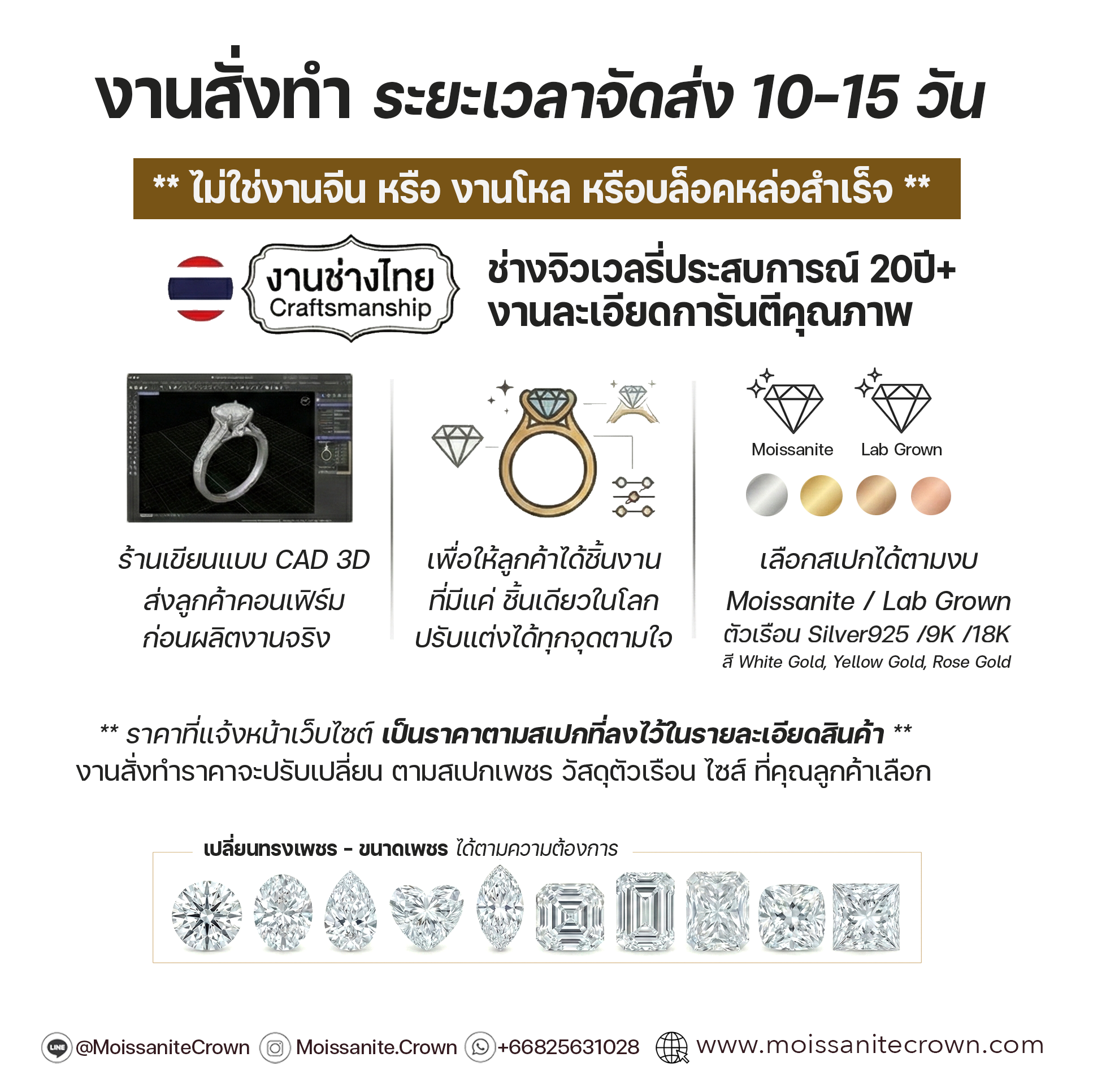 แหวนเพชรโมอีส Princess Cut Solitaire Bezel Set Signet Ring Men