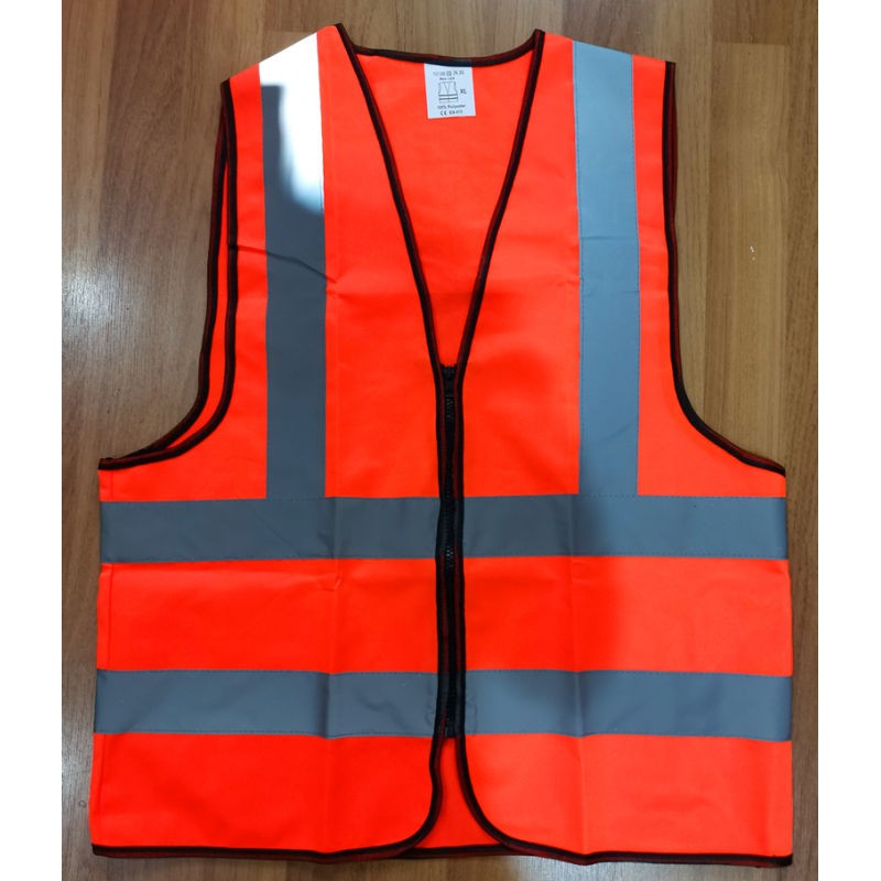 เสื้อกั๊กสะท้อนแสงผ้ายืด + ไฟเบอร์เคมีเรืองแสงสีเหลือง มีสีส้ม และสีเขียว