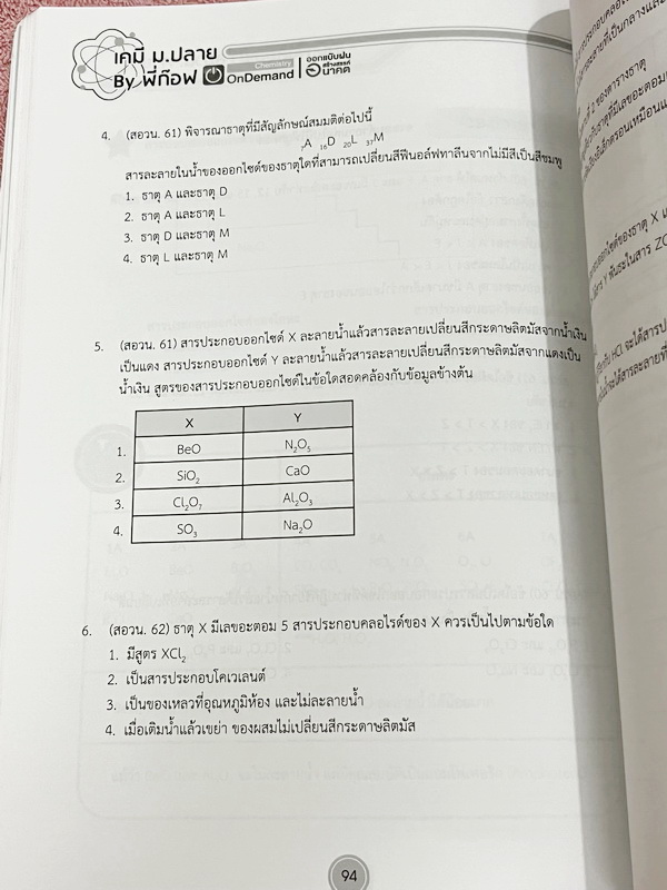 ►หนังสือเคมี สอวน.◄ หนังสือเรียน Ondemand ออนดีมานด์ เคมีเพื่อสอบเข้า สอวน.ค่าย1 อ.ก๊อฟ ภานุวัฒน์ มีสรุปเนื้อหาเพื่อเตรียมตัวสอบ สอวน. มีโจทย์ประจำบท ทั้งเนื้อหาและโจทย์มีความยากเข้มข้น เหมาะสำหรับเด็กที่มีพื้นฐานดี จดบางหน้า จดละเอียด ไม่มีเฉลย
