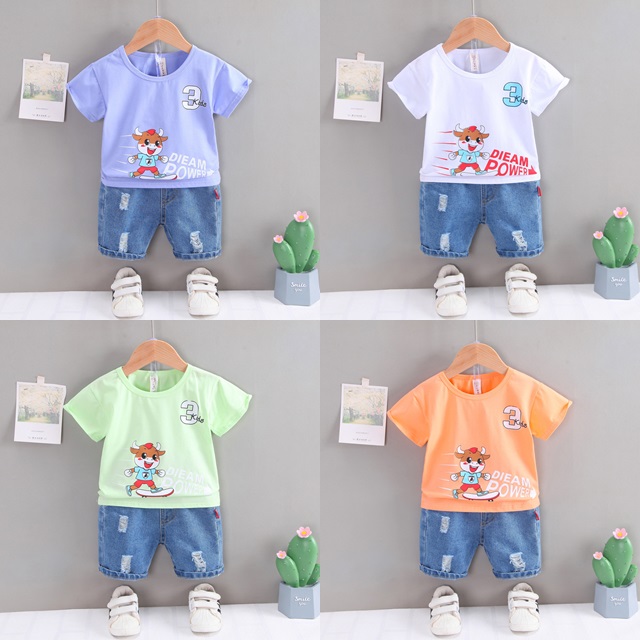 ha1591 เสื้อ+กางเกง size 80-110 จำนวน 4 ตัวต่อแพ็ค
