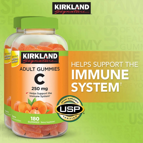 พร้อมส่ง วิตามินซีแบบเคี้ยว Kirkland Signature Vitamin C 250 mg. Adult 180Gummies