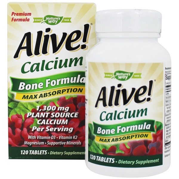 พร้อมส่งฟรี แคลเซียมบำรุงกระดูก Nature's Way Alive! Calcium Bone Formula 1,300mg