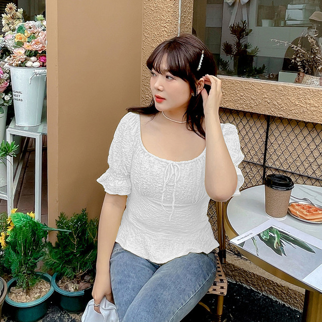 เสื้อยืดแฟชั่น สีขาว/สีดำ/สีเหลือง/สีฟ้าเทา (XL,2XL,3XL,4XL) k1373