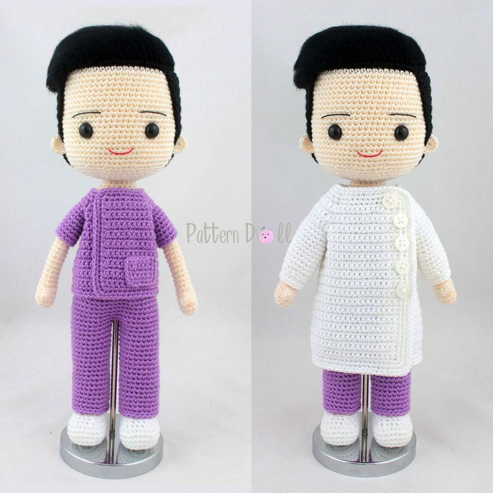 หนังสืองานฝีมือตุ๊กตาถักโครเชต์ชุดอาชีพ เซตที่ 1