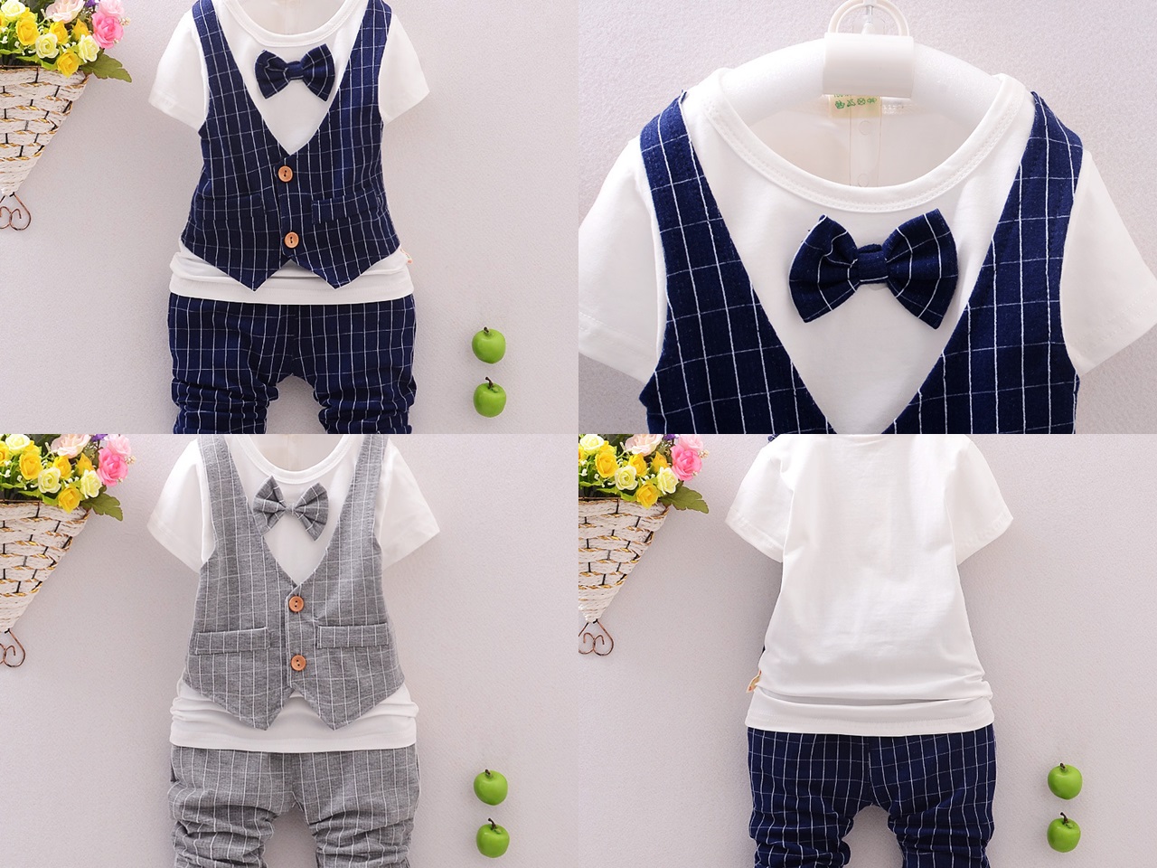 ha265 เสื้อ+กางเกง size 80-110 4 ตัวต่อแพ็ค