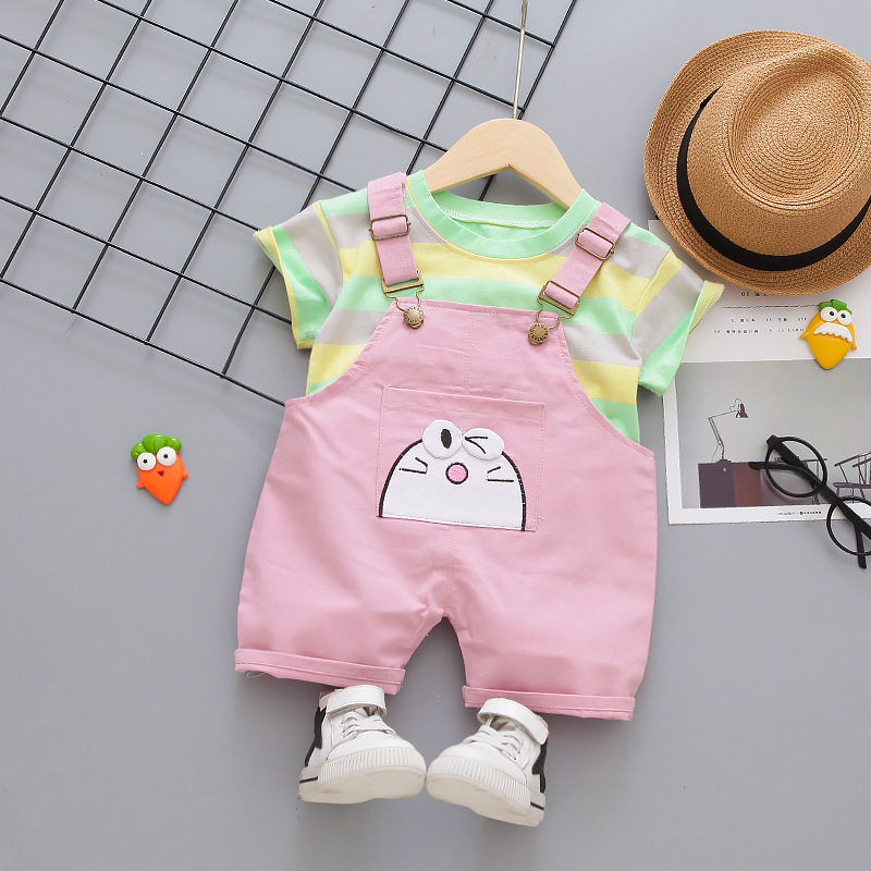 ha1383 เสื้อ+กางเกงเอี๊ยม size 80-110 จำนวน 4 ตัวต่อแพ็ค