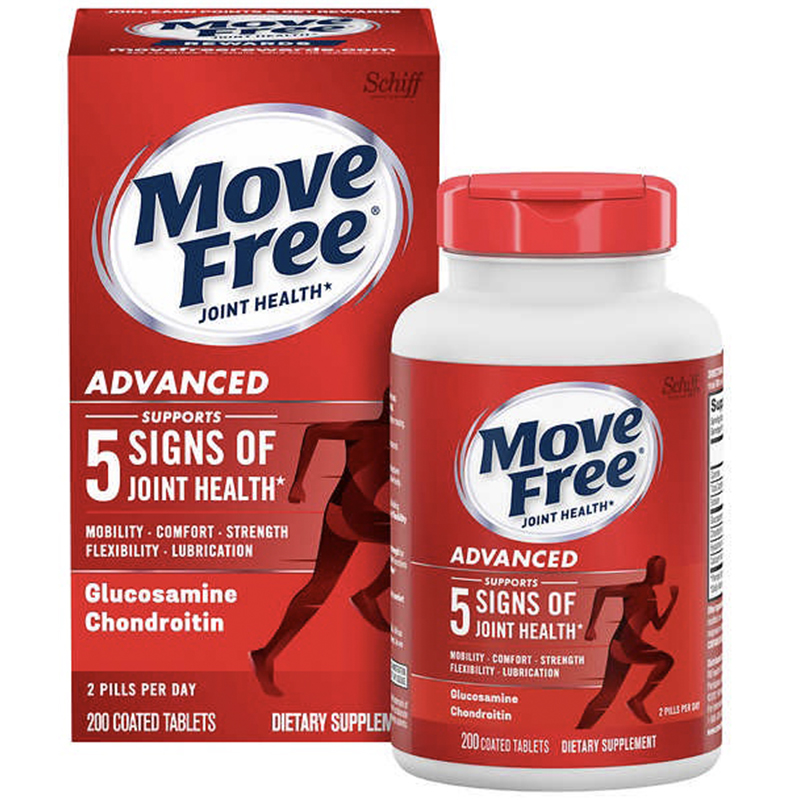 พร้อมส่งฟรี บำรุงน้ำเลี้ยงไขข้อต่อ Schiff Move Free Joint Health Advanced (Glucosamine + Chondroitin) 200 เม็ด