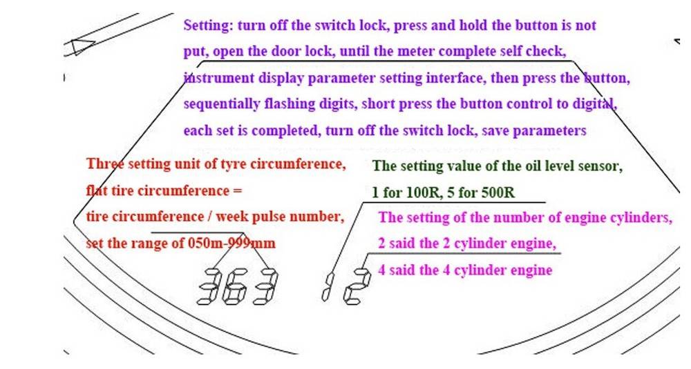ไมล์เข็ม+ดิจิตอล มอเตอร์ไซต์ กลม สำหรับเครื่องยนต์ 1,2,4 สูบ