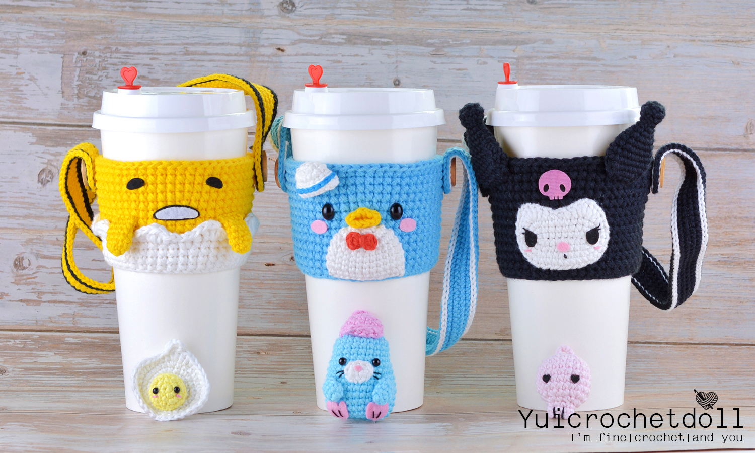 แพทเทิร์นถุงหิ้วแก้วโครเชต์ 16&22 ออนซ์ ชุด 3