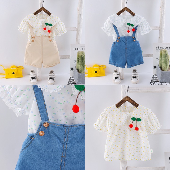 ha1533 เสื้อ+กางเกงเอี๊ยม size 80-120 จำนวน 5 ตัวต่อแพ็ค