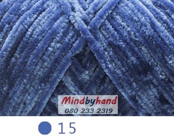 ไหมพรมกำมะหยี่ รหัสสี 15 Blue Gray